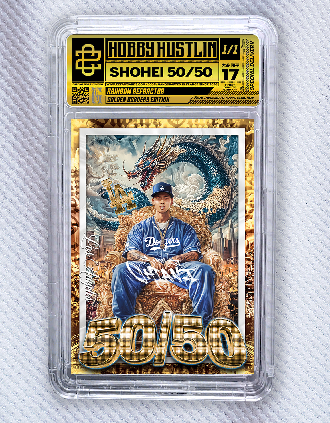 SHOHEI 50/50 - RAINBOW REFRACTOR - GOLD BORDERS