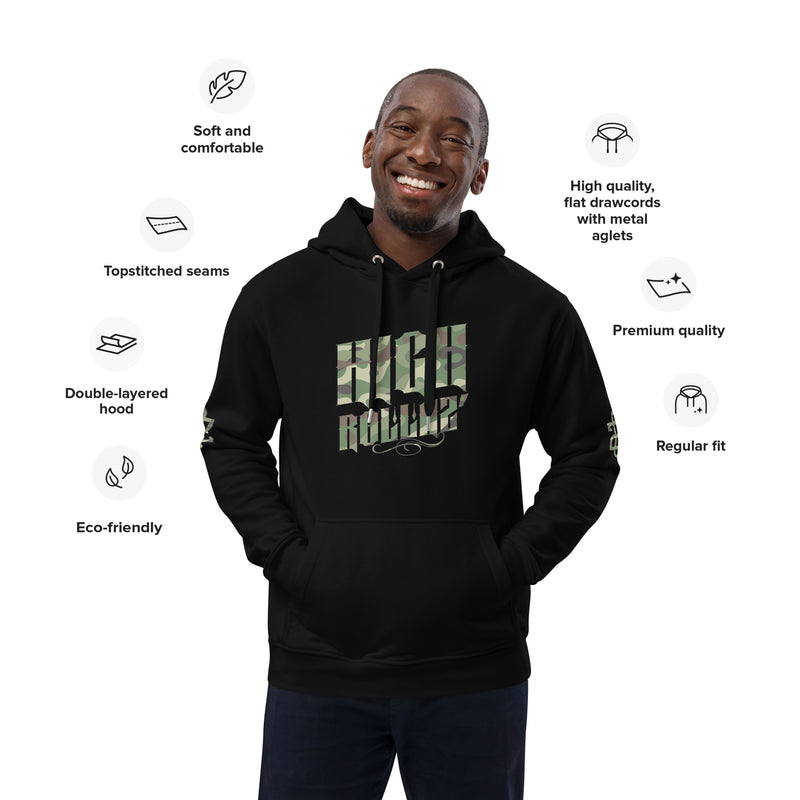 HIGH ROLLAZ' - CAMO LOGO HOODIE