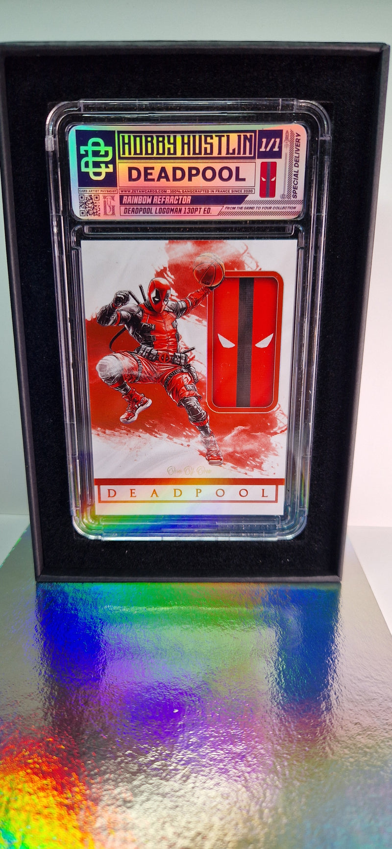 [1of1] DEADPOOL LOGOMAN - RAINBOW REFRACTOR 130PT